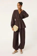 ENSEMBLE 2 PIÈCES TUNIQUE À PÉPLUME ET PANTALON SALWAR