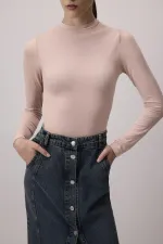 BASIC LONG-SLEEVED VISCOSE BODYSUIT