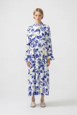 ÇİÇEKLİ VOLANLI ELBİSE