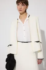 VESTE EN CRÊPE À FERMETURE ÉCLAIR