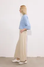 BELİ LASTİKLİ CEPLİ GABARDİN PANTOLON