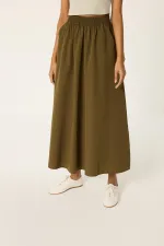 LONG SKIRT WITH ELASTIC WAISTBAND AND POCKETS