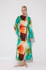 BATİK DESEN KREP ELBİSE