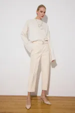 VEGAN LEATHER PANTS WITH BELT