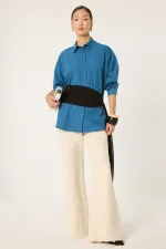 OVERSIZE FİT POPLİN GÖMLEK