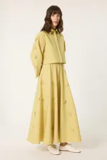 POPLIN SET WITH FLORAL APPLIQUES