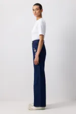 NAKIŞLI DENİM PANTOLON