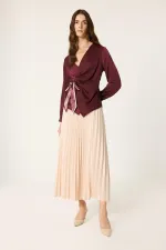 Tunique en satin à nouer sur le côté