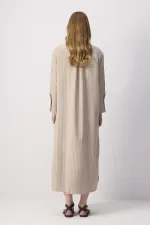 NAKIŞ DETAYLI GÖMLEK ELBİSE