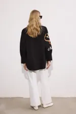 CHEMISE EN GABARDINE BRODÉE