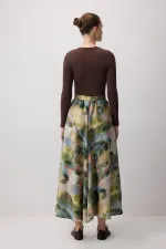 PATTERNED SATIN SKIRT PATTERNED SATIN SKIRT
