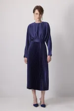 PİLELİ SATEN  ELBİSE