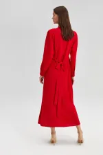 BELTED CREPE DRESS BELTED CREPE DRESS