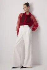 PİLE DETAYLI KUPRA PANTOLON