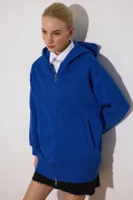 FERMUAR DETAYLI KAPÜŞONLU SWEATSHIRT