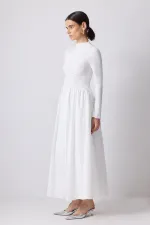 DRAPE DETAYLI ASİMETRİK ELBİSE