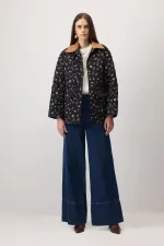 ÇİÇEK DESENLİ GABARDİN CEKET