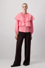 CHEMISE COURTE À VOLANTS