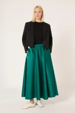 JUPE EN SATIN À VOLANTS