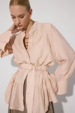 CHEMISE EN VISCOSE AVEC CEINTURE