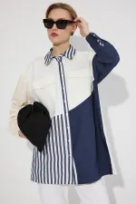 CHEMISE À COULEURS UNIES AVEC POCHES