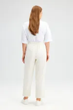 Crepe pants with elastic waistband Crepe pants with elastic waistband