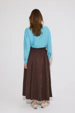 SUEDE SKIRT WITH ELASTIC WAISTBAND SUEDE SKIRT WITH ELASTIC WAISTBAND
