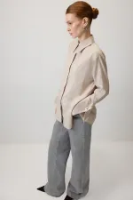 GLITTER STRIPED VISCOSE SHIRT GLITTER STRIPED VISCOSE SHIRT