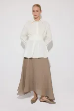 PEPLUM TUNIC WITH CORSET AT THE WAIST