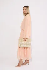 ROBE EN CHIFFON À VOLANTS