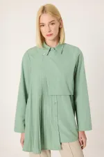 CHEMISE ASYMÉTRIQUE AVEC DÉTAILS PLISSÉS