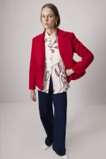 DESENLİ KETEN DOKULU YELEK