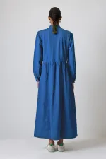 CEP DETAYLI DENİM ELBİSE