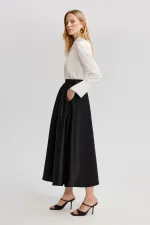 RUFFLED SATIN SKIRT RUFFLED SATIN SKIRT