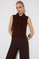 CEP DETAYLI TRİKO YELEK