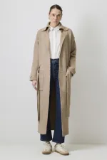 CARDIGAN LONG EN MAILLE AVEC CEINTURE À LA TAILLE