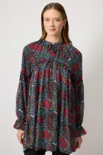 PATTERNED CHIFFON TUNIC