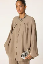 ENSEMBLE TUNIQUE ET PANTALON PLISSÉS EN MODALE