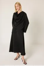 Ensemble 2 pièces en satin à col drapé