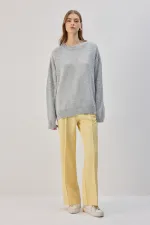 RIBBED PANTS WITH ELASTIC WAISTBAND RIBBED PANTS WITH ELASTIC WAISTBAND
