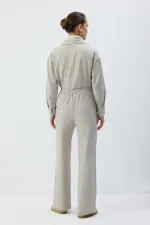 RIBBED PANTS WITH ELASTIC WAISTBAND RIBBED PANTS WITH ELASTIC WAISTBAND