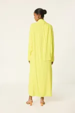 DİK YAKA VİSKON ELBİSE