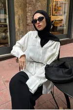 CHEMISE EN SATIN COUPE DÉCONTRACTÉE