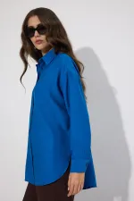 DOĞAL DOKULU OVERSIZE GÖMLEK