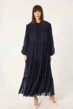ROBE EN CHIFFON À VOLANTS
