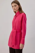 KUŞAKLI POPLİN GÖMLEK