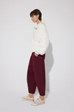 GABARDINE BALLOON PANTS WITH ELASTIC WAISTBAND
