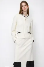 VESTE EN CRÊPE À FERMETURE ÉCLAIR