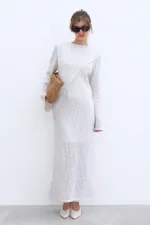 PAMUKLU BRODE ELBİSE