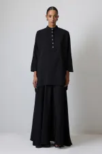 LINEN TEXTURED SHIRT AND SKIRT SET LINEN TEXTURED SHIRT AND SKIRT SET